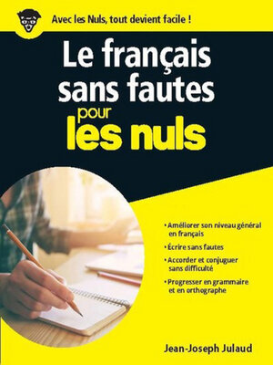 cover image of Le français sans fautes pour les Nuls grand format